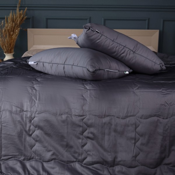 Фото - Ковдра дитяча літо MirSon №2996 110х140 Line Satin Premium 0240 Iron grey Bamboo + 2 наволочки 50х70 (2200010979589)